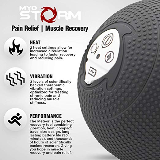 Myostorm heating vibrating massage ball